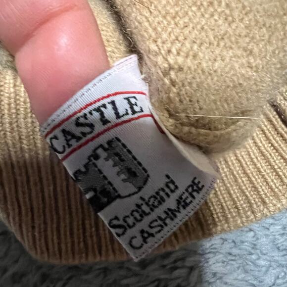 Royal Castle Sweater Womens 42 Large ? Tan Cashmere Turtleneck - Picture 7 of 7